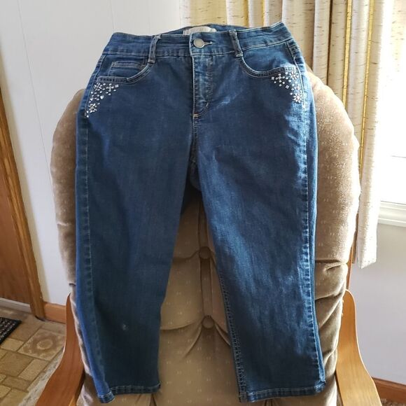 Laura Ashley Capri Jeans Sz 4P - Picture 1 of 6